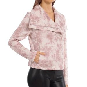 Bagatelle Faux Suede Tie-Dye Moto Style Oversized Collar Envelope Jacket, M, NWT